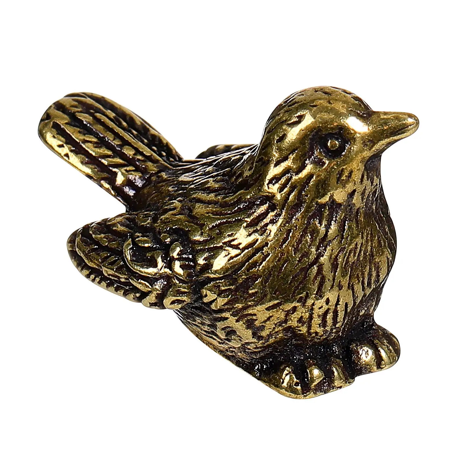 

Small Sparrow Statue Metal Brass Tea Pet Table Ornament Home Decoration Accessories Retro Bird Animal Figurines Miniatures Craft
