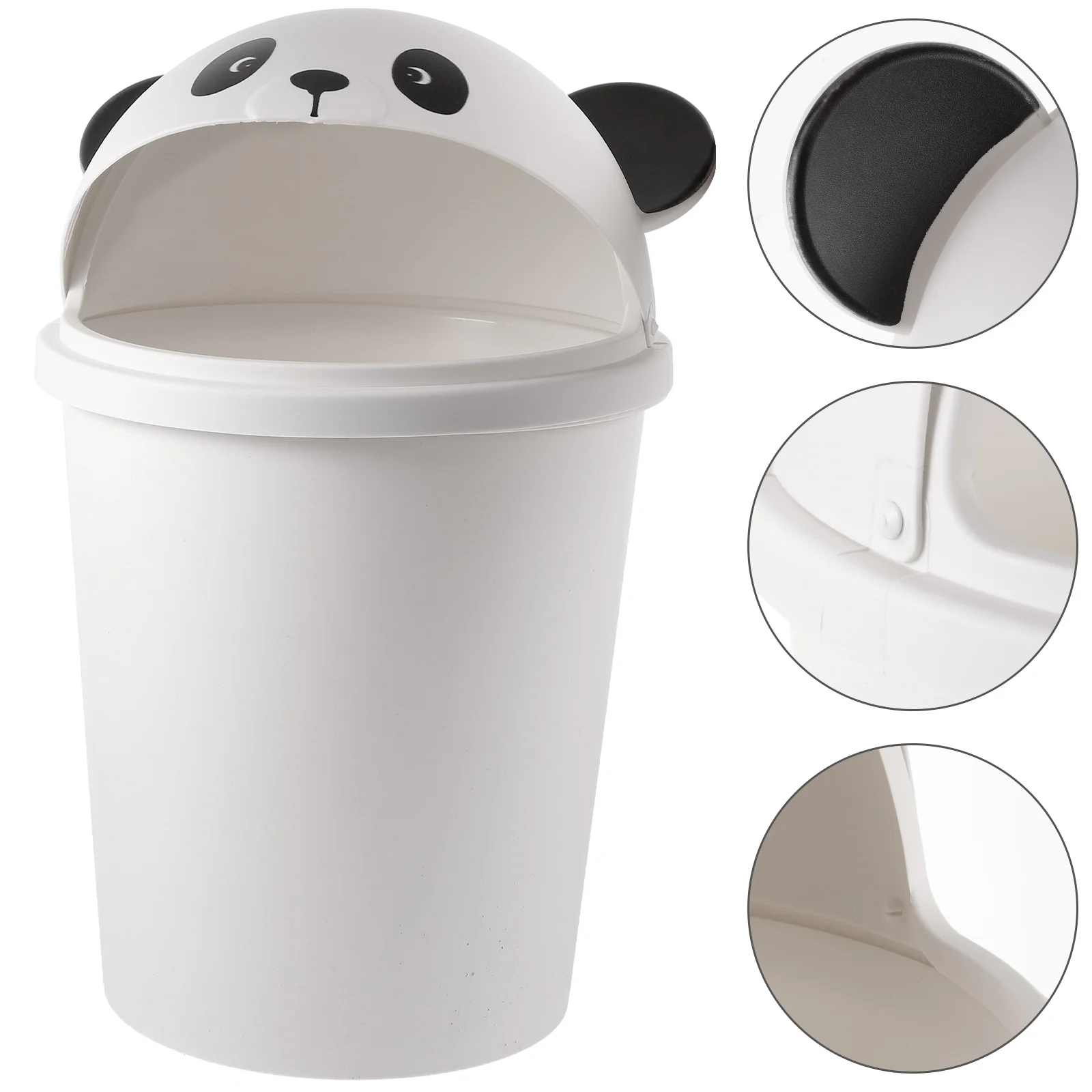 

Panda Trash Can Waste Bin Mini Cartoon Decor Garbage Outdoor Bathroom With Lid Container