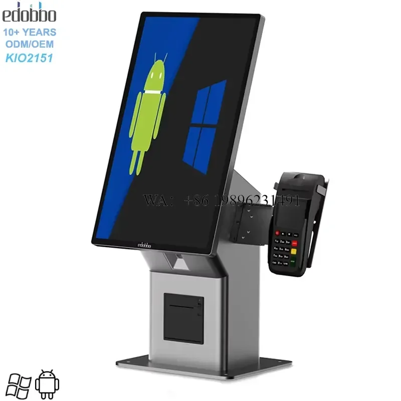 Edobbo 21.5-Inch Indoor POS Self-Service Kiosk Windows/Android/Linux Core I7 16GB RAM 256GB SSD 10-Point Touch SDK