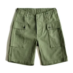 SauceZhan USMC P44 U.S. ARMY HBT Shorts VINTAGE Casual Shorts American Retro Military Shorts Overalls Mens Shorts Baker Pants