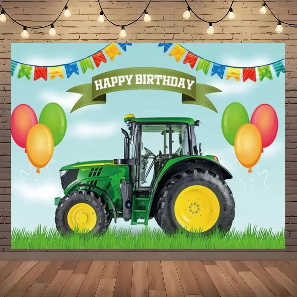 

Transportation Happy Birthday Party Backdrop Automobile Train Planes Car Boy Photography Background Banner for Kids RSD-02