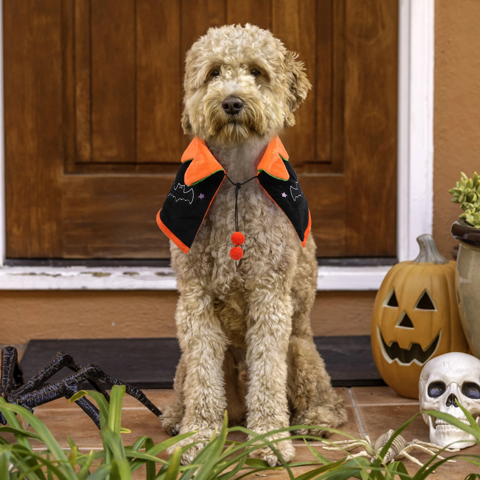 

Halloween Pet Cloak Double Sided Dog Cape Cozy Warm Festival Costume Party Wear Pet Cosplay Cloak Halloween Cape