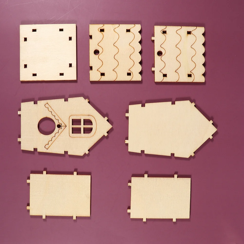 4 قطعة لتقوم بها بنفسك عش الطيور الخشبية صديقة للبيئة بولونيا الخشب صندوق تربية الطيور فارغة للديكور الداخلي والخارجي #4