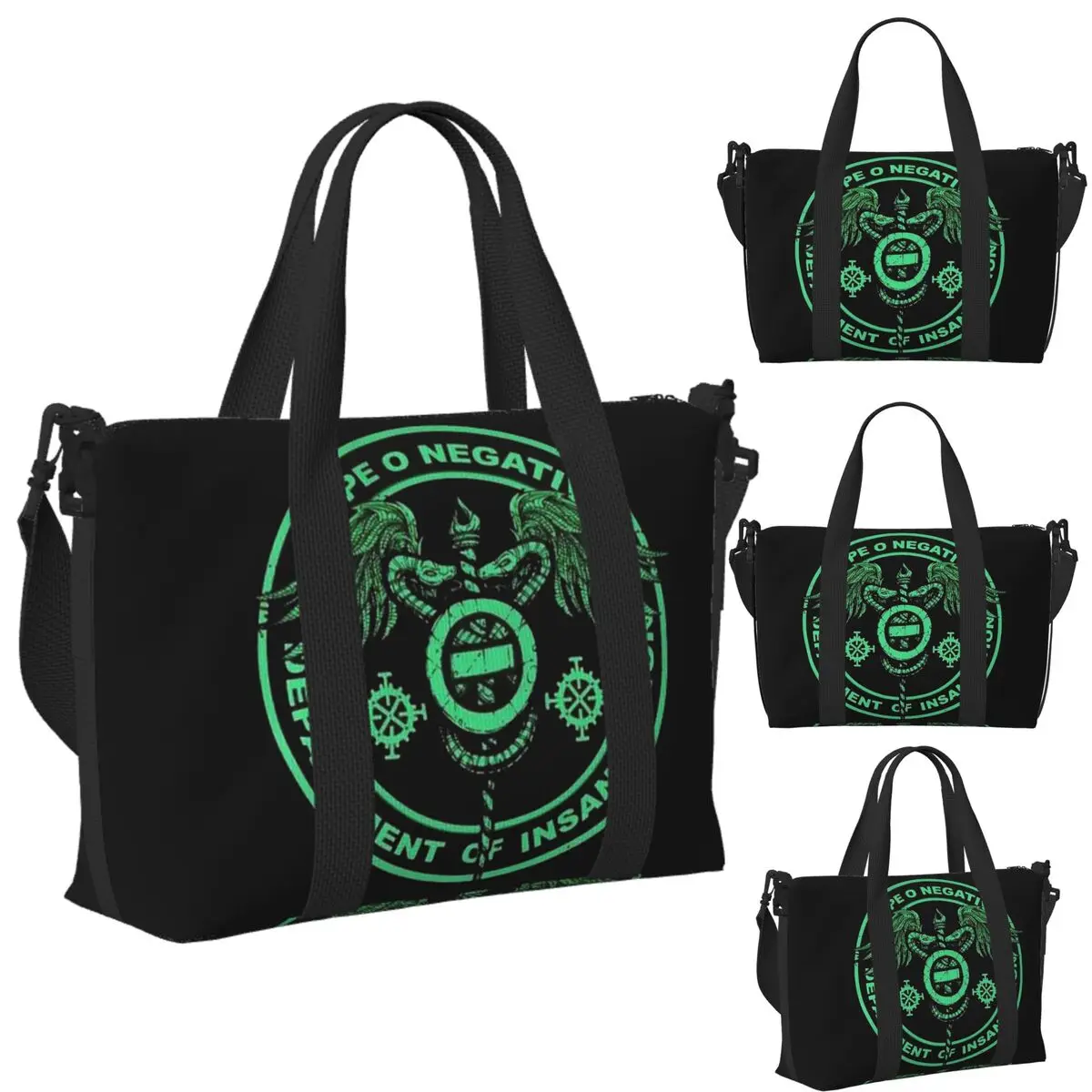 

Custom Type O Negative Band Rock Beach Travel Bag Large Capacity Tote Bags for Gym Yoga Women Shopping Duffle Shoulder Bag