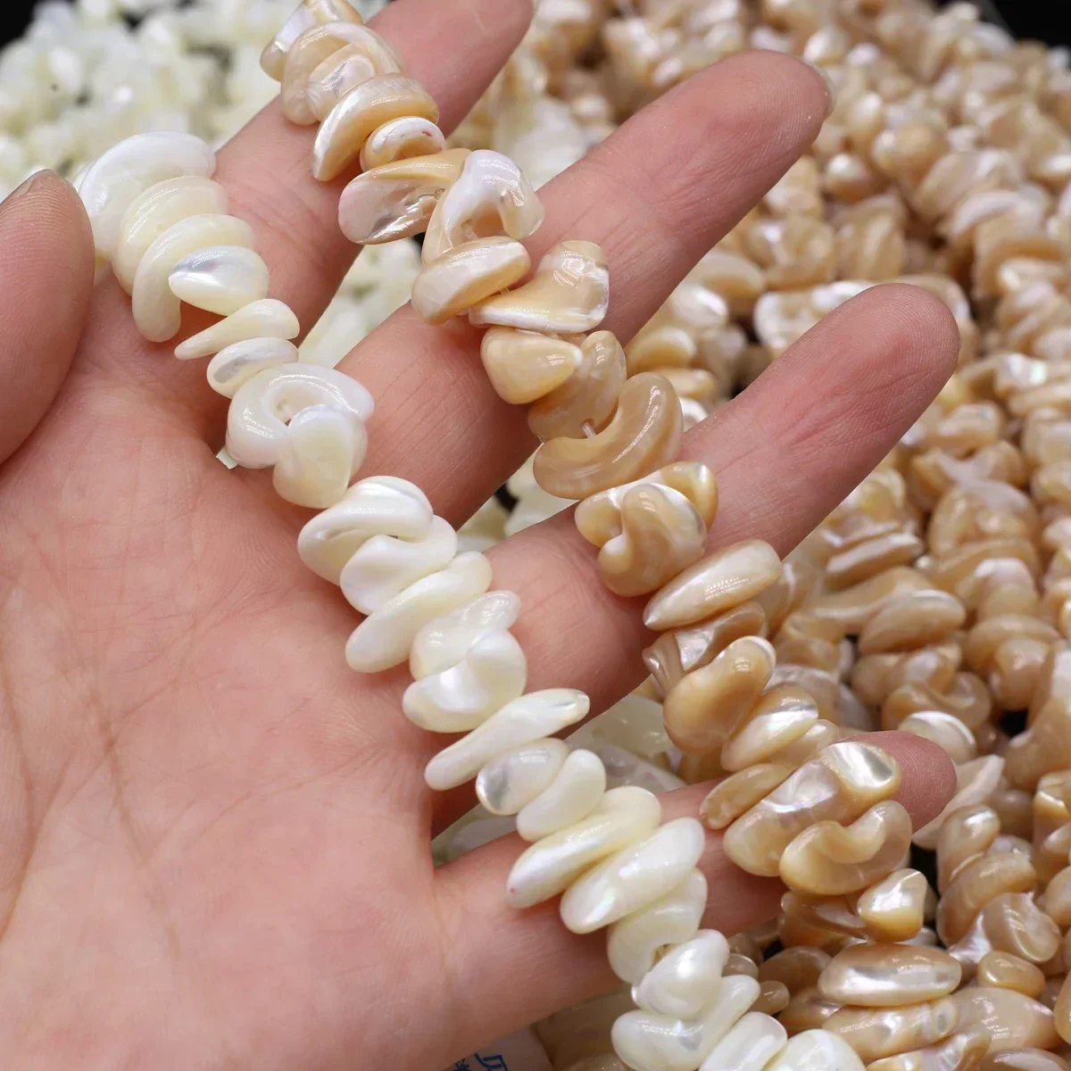 13x14mm White Khaki Irregular Shell Natural Freshwater Bead Exquisite Jewelry Making DIY Necklace Bracelet Earrings Accessory