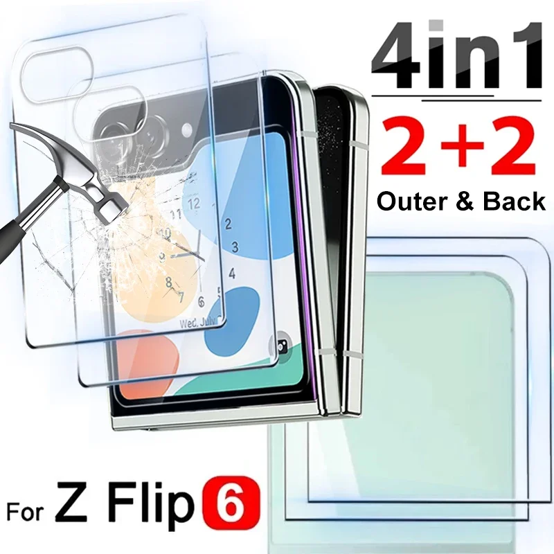 Flip6 Temperd Glass Screen Protector for Samsung Galaxy Z Flip 6 5 Outer Screen Anti-scratch Clear Protective Film For Z Flip6 5