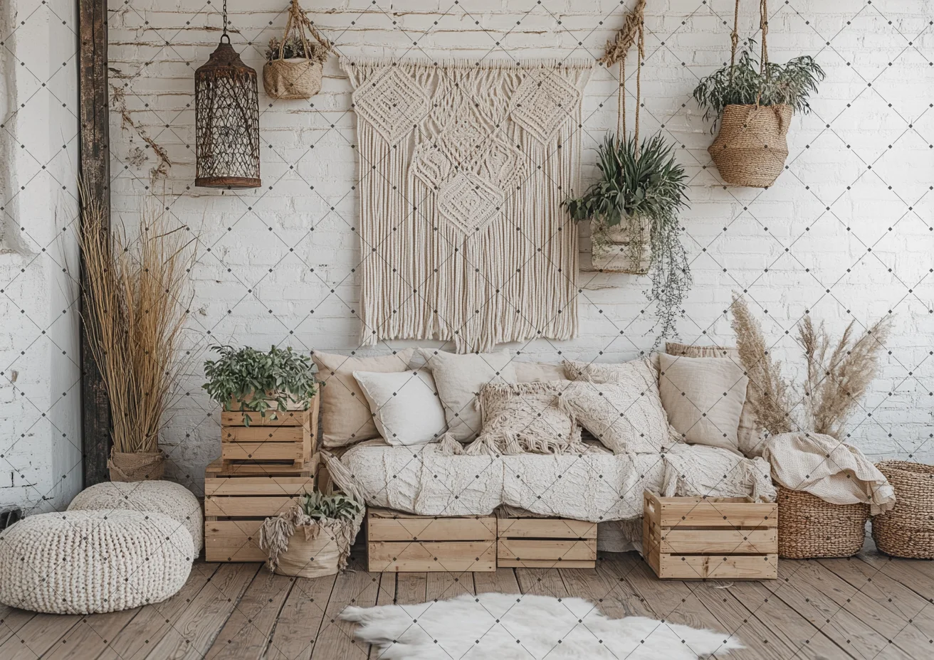 Bohemian Room Photography Backdrops Wood Chair Tassel Ornament Kids Adults Birthday Decoration Portrait Background