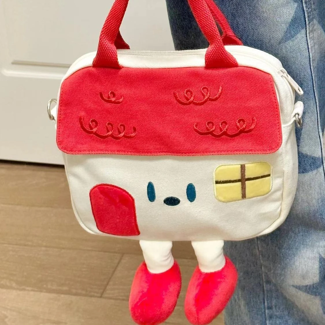 Cute Cartoon Large Capacity Tote Bag Tote Crossbody Bag Shoulder Bags Kawaii Little House Storage Bag Women\'s Bags Wallet