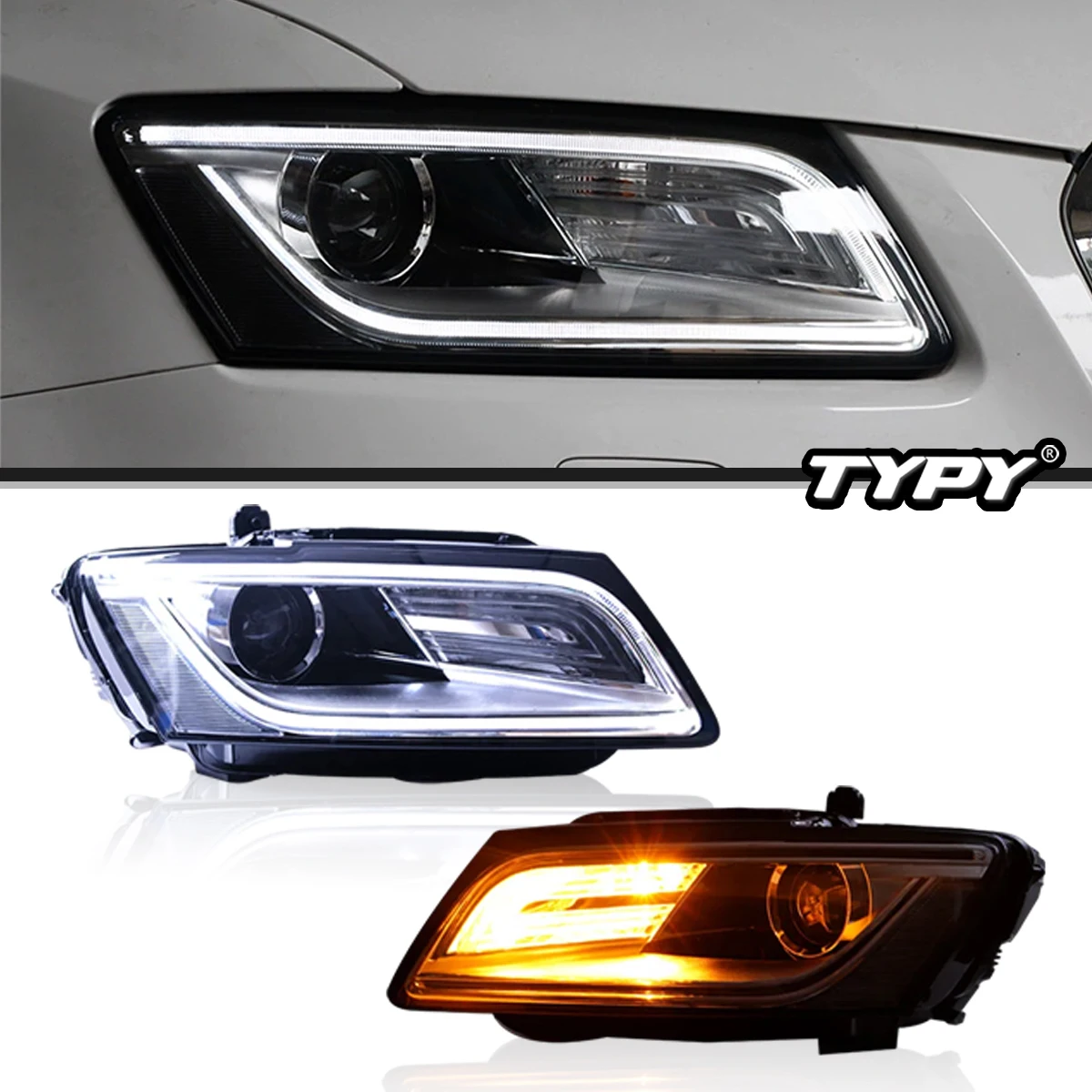 

TYPY Car headlights For Audi Q5 Headlight 2009-2018 Turn Signals LED Daytime Running lights New Upgrade Headlamps