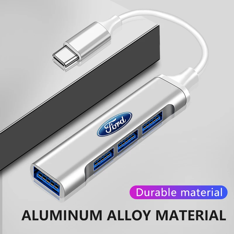 

1 шт. USB-адаптер Type-C, многопортовый распределитель-концентратор для Ford Focus Mk2 Mk3 Fiesta Ranger Mondeo S-MAX Kuga Mustang, автотовары