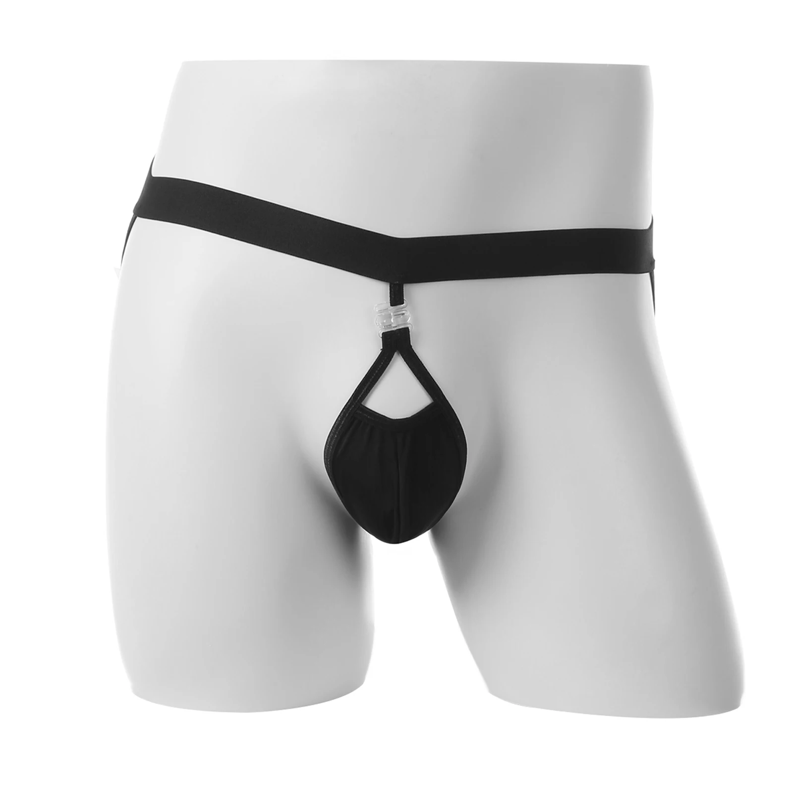 Sexy Thong Men Underwear Sexy Jockstrap Ice Silk U Convex Penis Pouch Panties Anal G String hombre Bikini Underpants