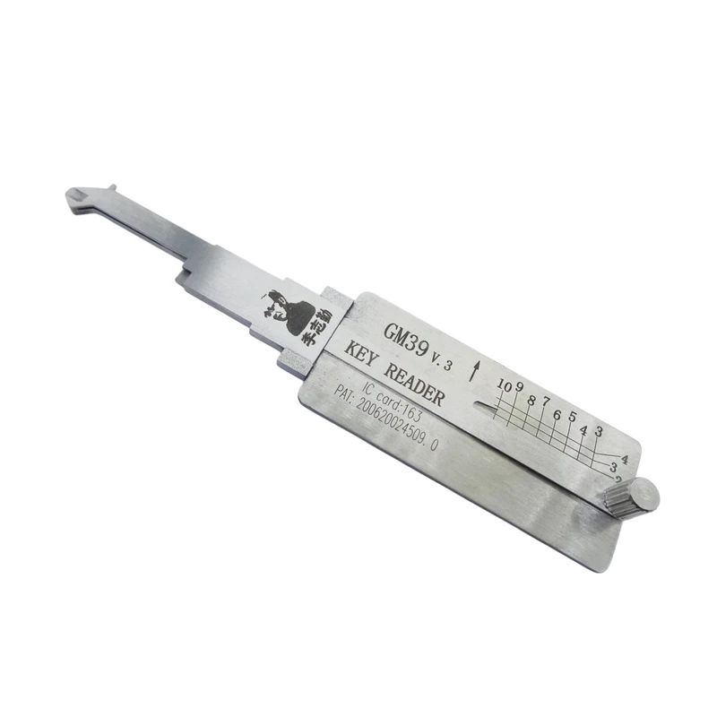 Lishi GM39 V.3 Lector de Llaves Herramienta de Cerrajería Fresado Plano para modelos GL8/Buick Regal anteriores/Buick Rendezvous/FAW Jiefang