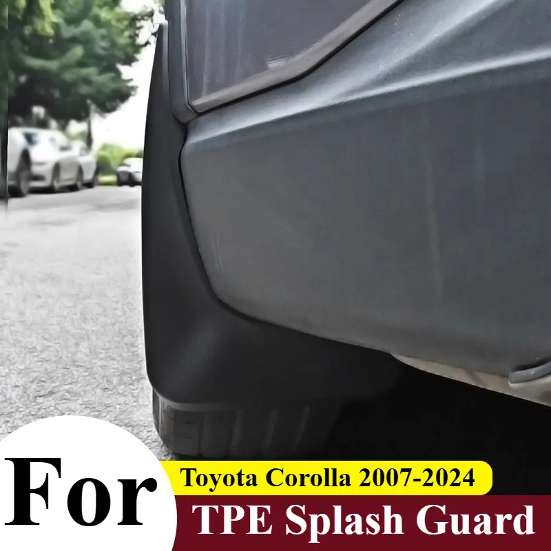 Toyota Corolla 2007-2024 Mud Flap Set TPE Splash Guards Universal Fit No Tools Required 4-Piece Kit