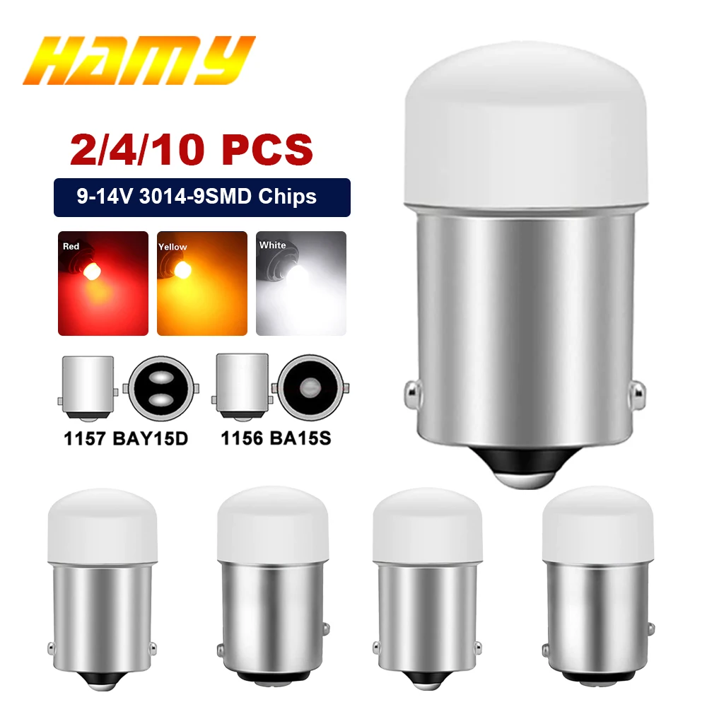 1 Chiếc P21/5W Ba15S 1156 Bóng Đèn LED PY21W BAY15D 1157 LED Tín Hiệu 12V 7000K trắng Siêu Sáng Ô Tô Ngược Phanh Đậu Xe Đèn