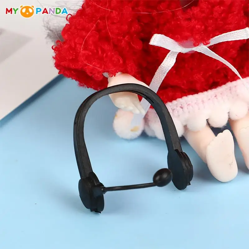 10Pcs/Set Dollhouse Mini Headphones Dolls Headset Model Black Ear Hook Headset Doll Replacement Accessories