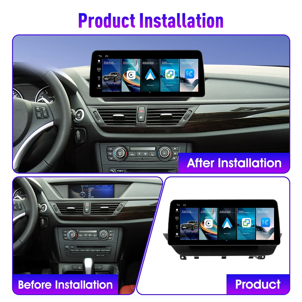 For BMW X1 2010-2015 No Factory Screen CIC System Linux Car Radio Multimedia Player GPS Navigation Wireless Carplay 12.3Inch