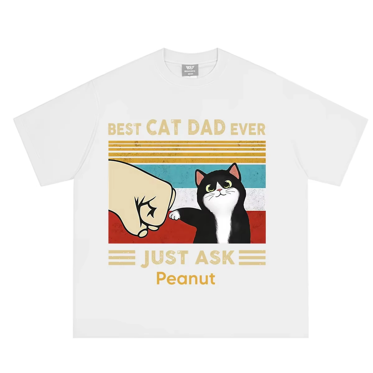 Best Cat Dad Ever Funny Cat Meme T-shirt Men Women Vintage T-shirts Summer Short-sleeved Loose Casual Cotton T-shirt Streetwear