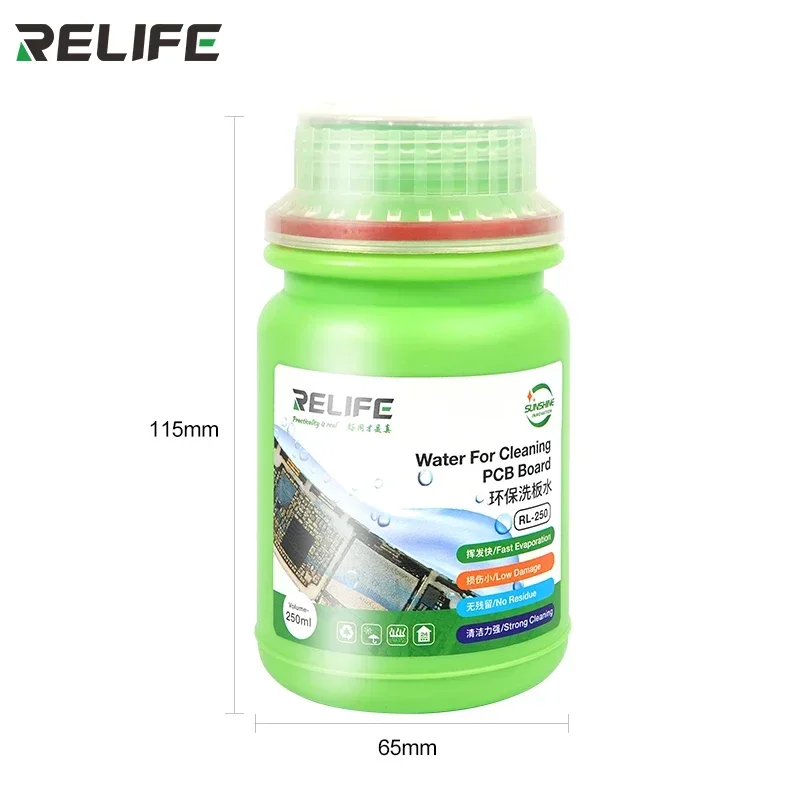 Imagem -05 - Relife Rl250 250ml Limpador Líquido Fluxo de Solda sem Chumbo para Telefone Computador Pcb Bga Placa-mãe Água de Limpeza