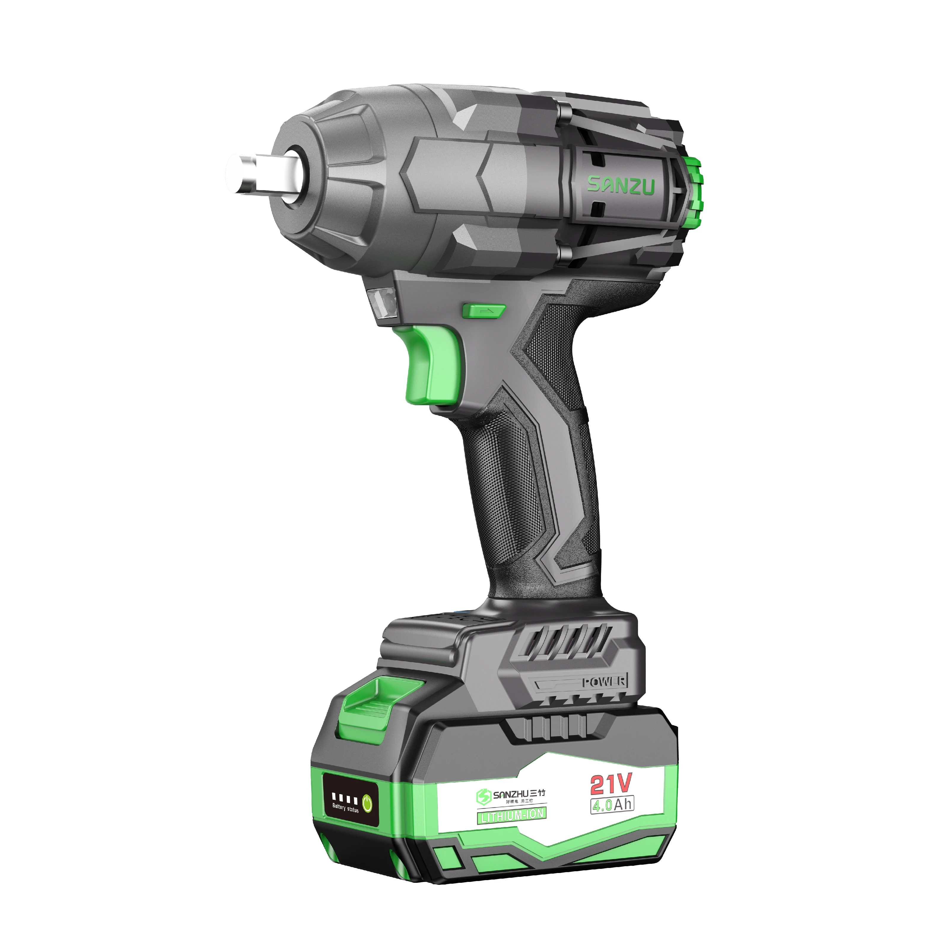 

202521V High Torque Lithium-Ion Battery Powered Electric Cordless Impact Wrench Industrial Grade Ratchet Tools Charger Included
