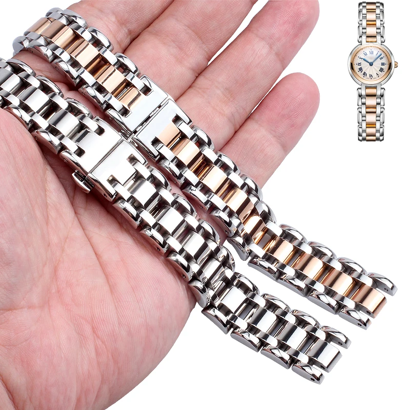 

Stainless steel watch strap suitable for Longines Heart Moon L8.110/111/115 men women stainless steel watch accessories16 18MM