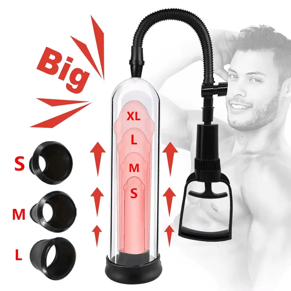 Male Penis Pump Penis Enlargement Vacuum Pump Enhancement Male Trainer Jet Cup Masturbator Adult Penis Extender Tools SM Sex Toy