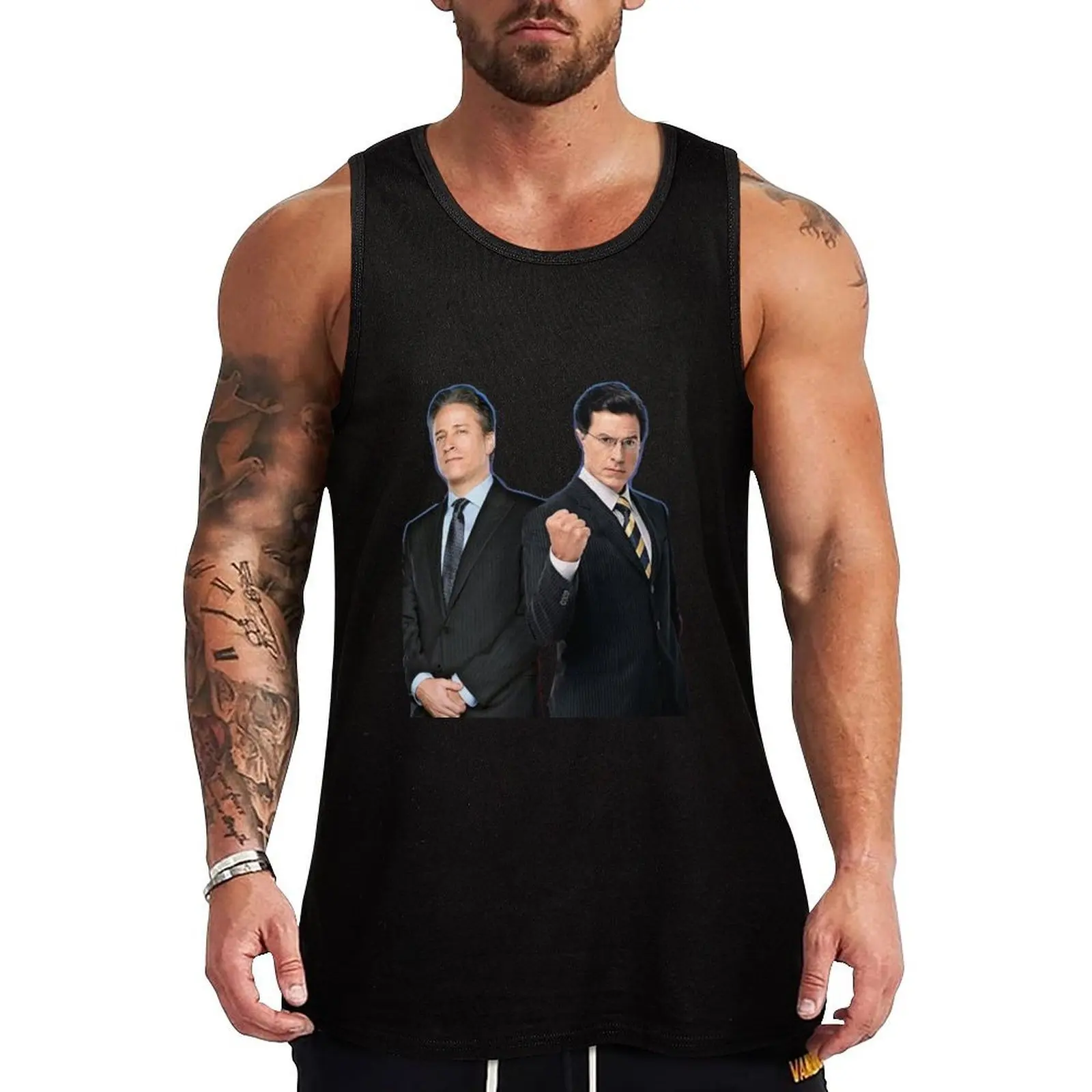 Jon Stewart - Stephen Colbert - The Daily Show - The Colbert Report Camiseta sin mangas de ajuste holgado, camiseta informal transpirable para uso diario
