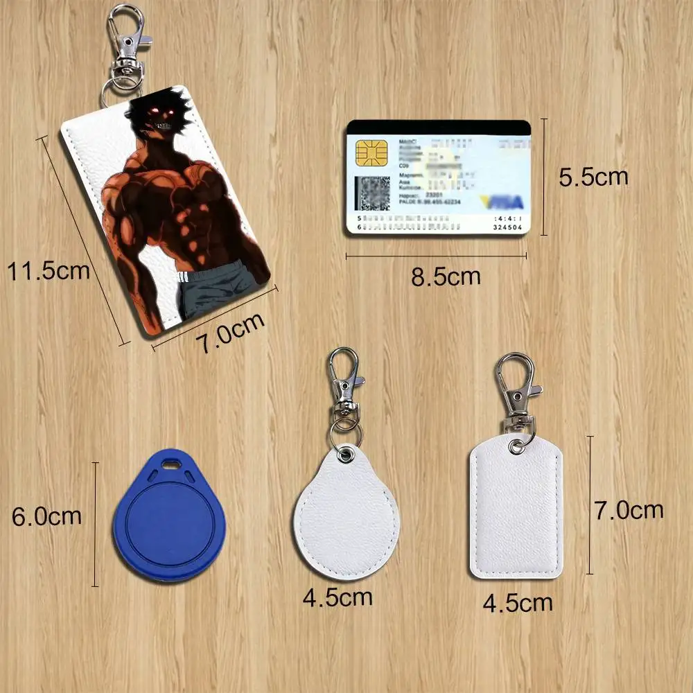 Ohma Tokita Kengan Ashura Keychain Holder Suitable For Subway Bank Card Bus Card Case Badge Holder Wallet Card Textured pattern