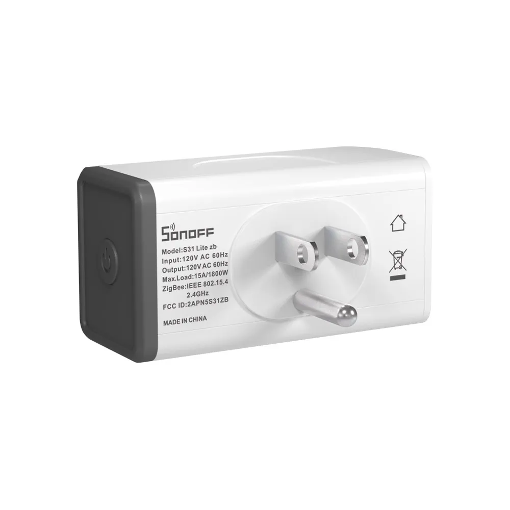 SONOFF S31 Lite ZB US Zigbee Smart PLug 15A  Smart  Zigbee Socket Plugs Works Voice Control With SmartThings Hum Alexa eWeLink