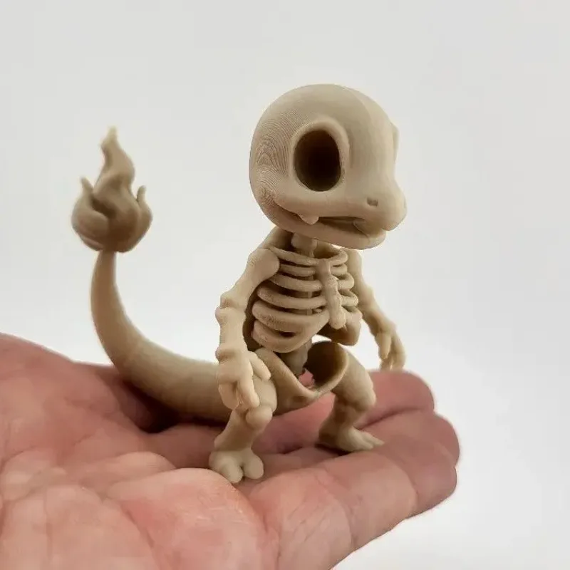 

Hot Sale Pokemon Charmander Skeleton Statue 3D Printed Bone Model Menacing Epic Desktop Display Collector's Gift for Fans