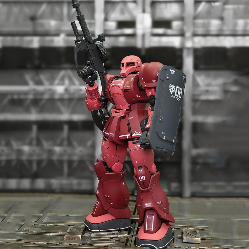

GTO 015 Char's Custom Old Type Red Zaku I HG 1/144 MS-05 Mech Assembly Model Kit Action Figures Desktop Decoration Doll Boy Toy