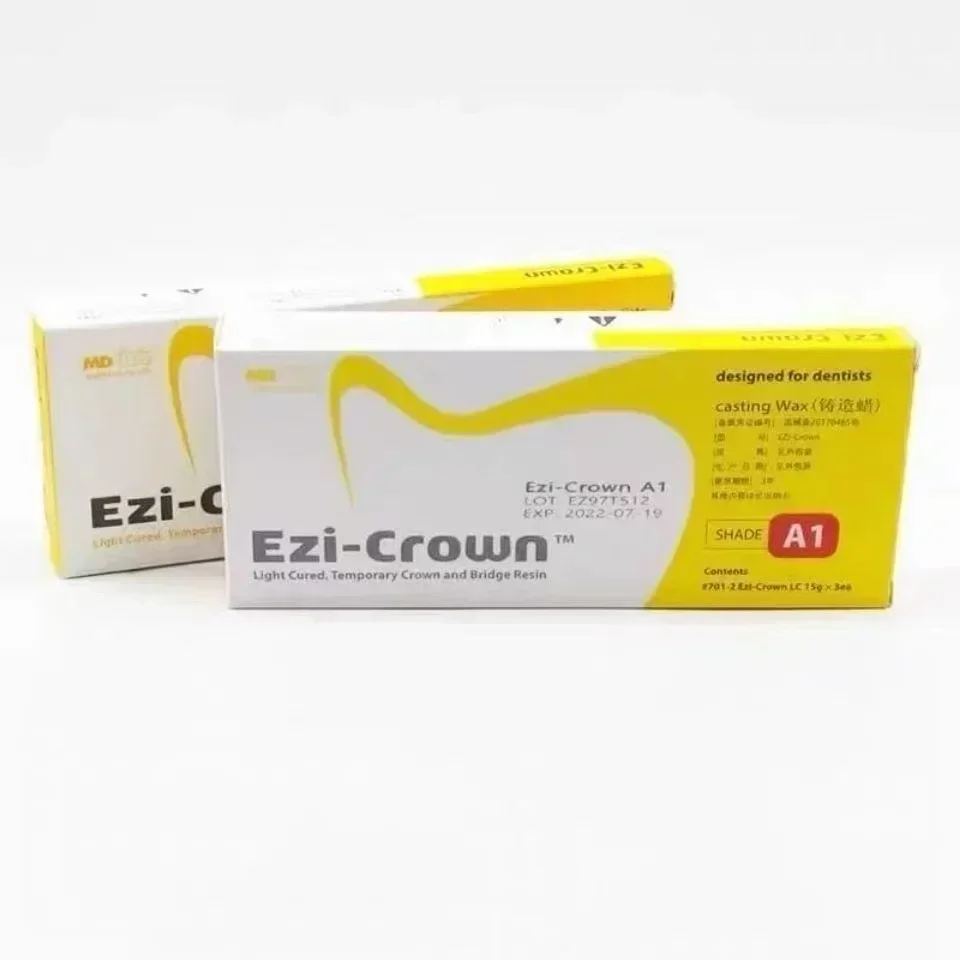 Dental Temporary Crown and Bridge Resin Material Ezi Crown LC Light Cure Temp Inlay Relining Korean Mediclus Dentistry Products