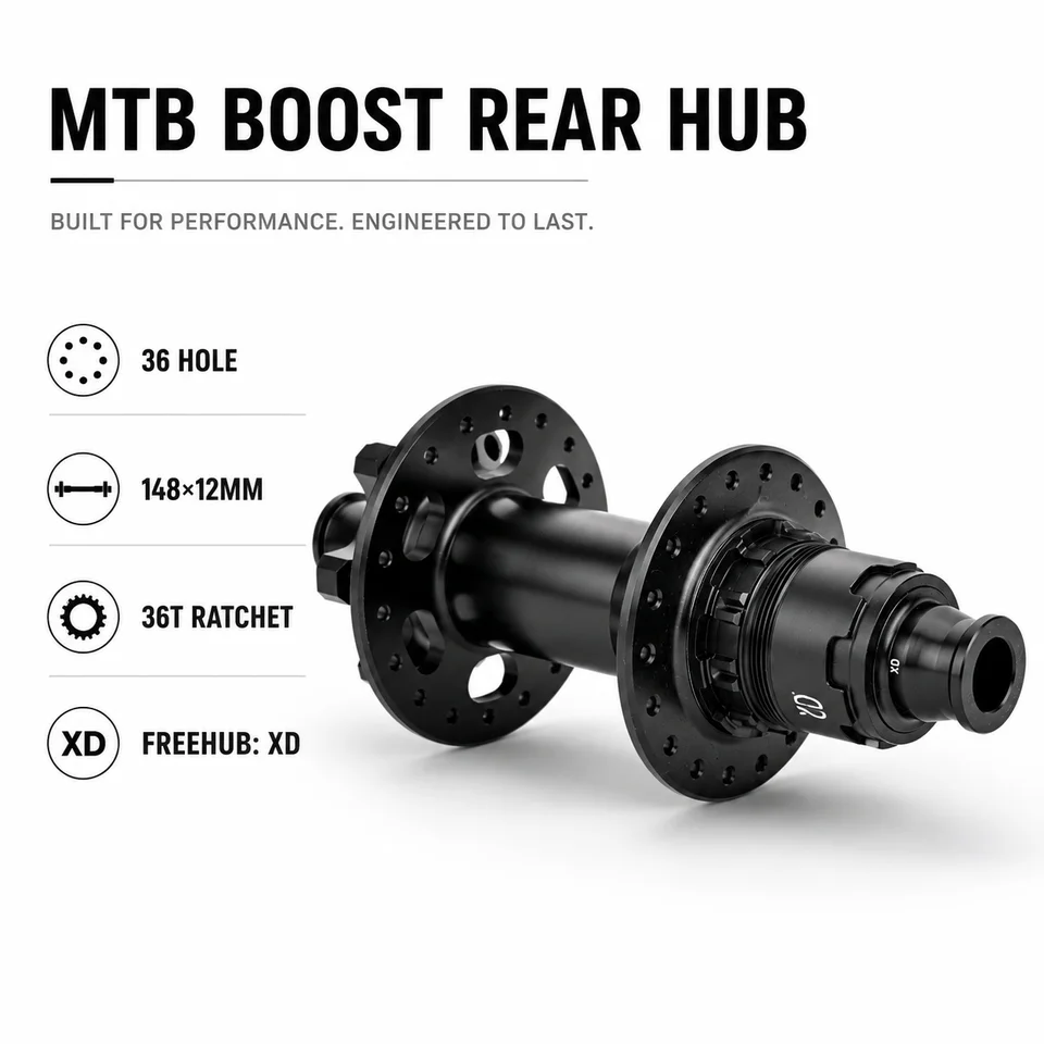 GOLDIX 36H Mountain Bike Hub 6-Bolt Disc Brake BOOST 36T Ratchet