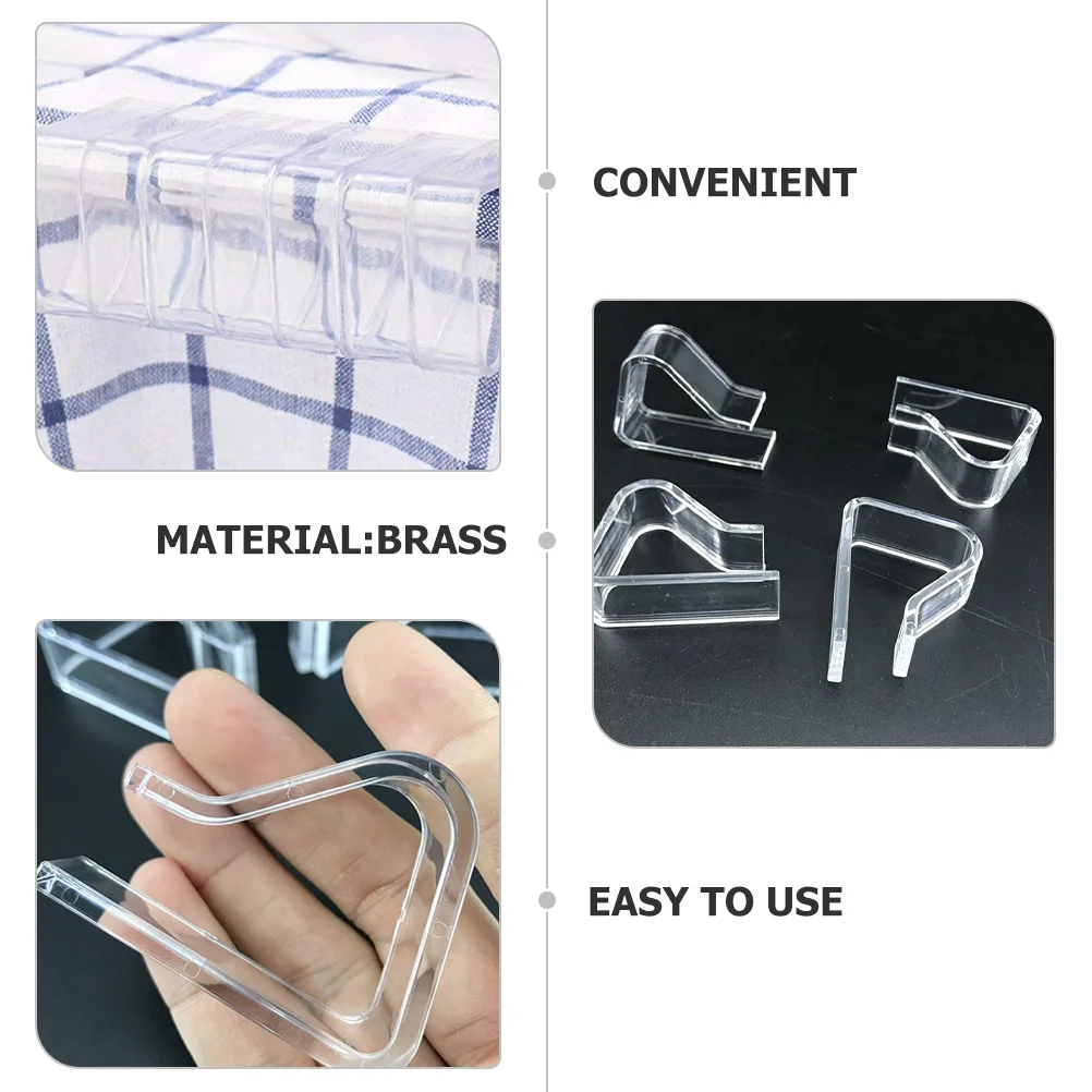 12 Pcs Clip Transparent Tablecloth Tablecloths Clamp Acrylic Weights for Outdoor Tables Cover Clamps