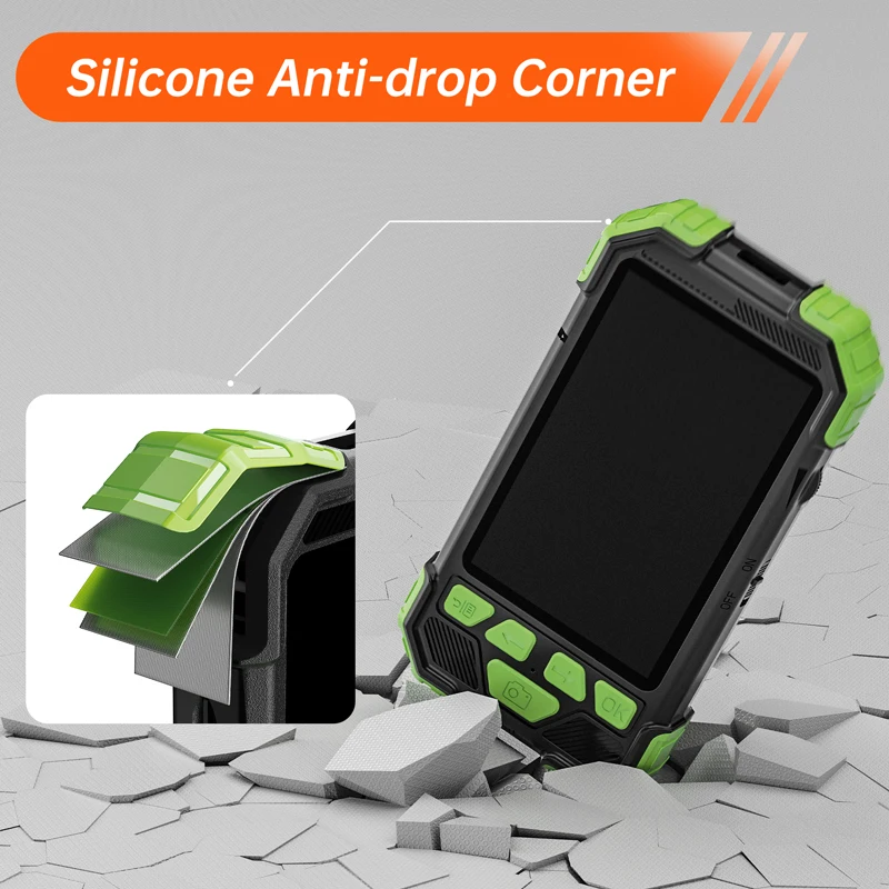 4.3-inch IPS Screen Endoscope Dual 8mm 1080P with 5m Rigid Cable IP67 Industrial Borescope Detachable Design with Tools Bag