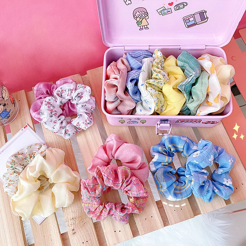 10Pcs/Lot Hair Accessories Girls Cute Head Large Items Elastic Hair Bands Cartoon Flower Headband Sweet Suits Children Headdress