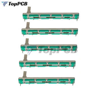 5 ADET Düz Slayt Liner Potansiyometre Mikser Fader Değişken Dirençler B103 10K Ohm 75mm Karartma Ayarı için Çift Kanallı Fader
