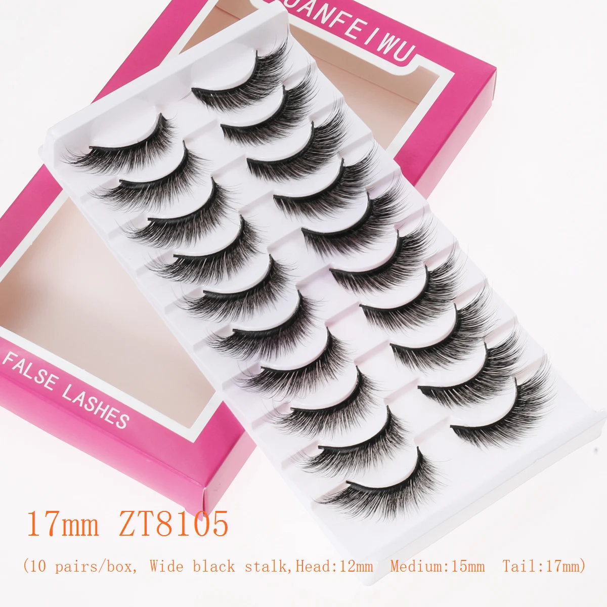 Xuanfeiwu Dense Stage Performance Slanted Flying 5D Curling Hard Stem False Eyelashes Realistic Three-Dimensional Eye Tail Elongated Party Anime Eyelashes Self-Grafting Eyelashes