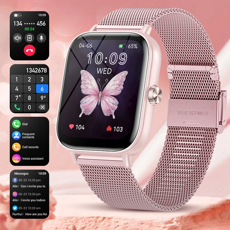 

LIGE новые умные часы с динамическим циферблатом для мужчин и женщин, 1,83 дюйма, HD-экран, монитор сердечного ритма, спортивные водонепроницаемые умные часы с Bluetooth и вызовами