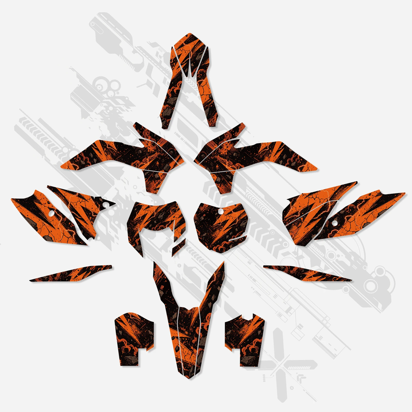 2014 2015 2016 Für KTM EXC 300 EXC 250 EXC 250F EXC-F 350 XCW 300 XCF-W 450 500 Motorrad-Grafik-Hintergrund-Aufkleber – Detail 6
