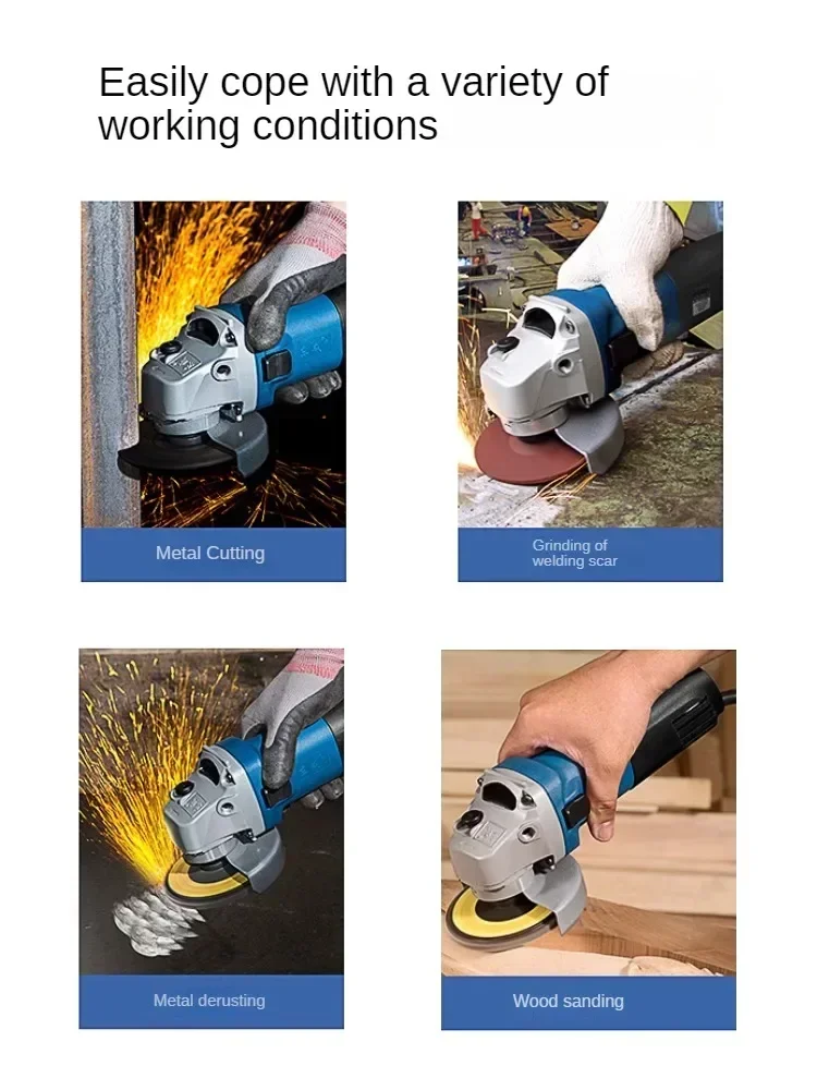 220V Professional Electric Angle Grinder for Grinding, Polishing and Cutting Power Tools