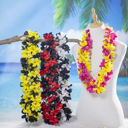 Artificial Velvet Plumeria Hawaii Flower Lei Women Dance Party Necklace Wedding Decoration Haku 110CM KN-HL010