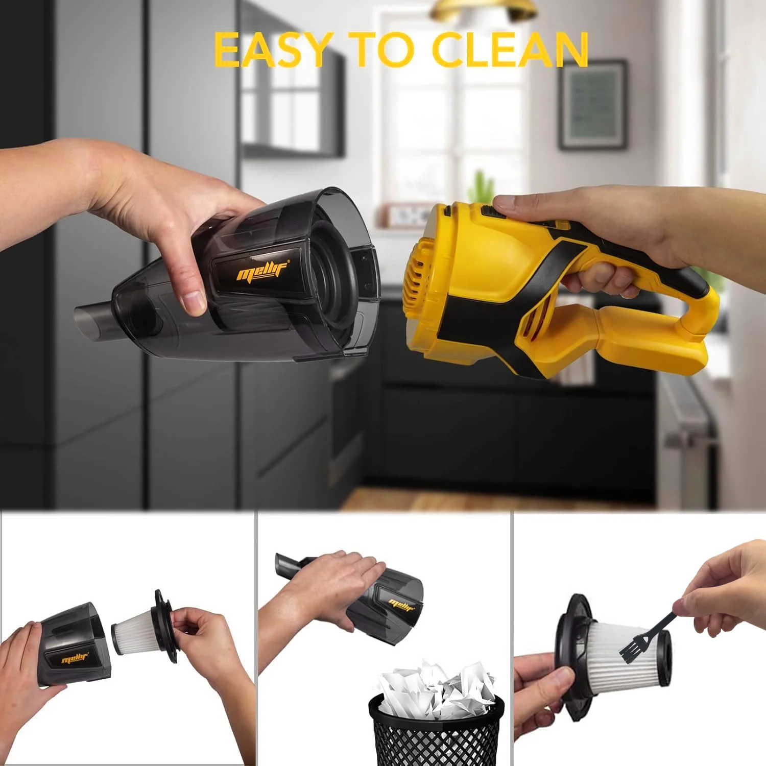 เครื่องดูดฝุ่นไร้สาย 120W ใช้งานร่วมกับ DeWalt 18V 20V แบตเตอรี่ (เครื่องมือเท่านั้น) สําหรับ Hard พรมรถสัตว์เลี้ยงผมทําความสะอาด