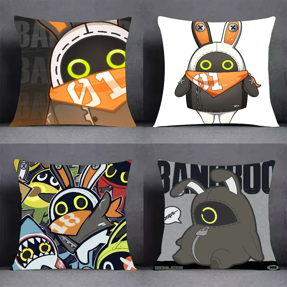 Zenless Zone Zero Bangboo cushion cover Square Double-Sided Printing Sofa Cushion Cover Pillowcase Bedroom Bedside