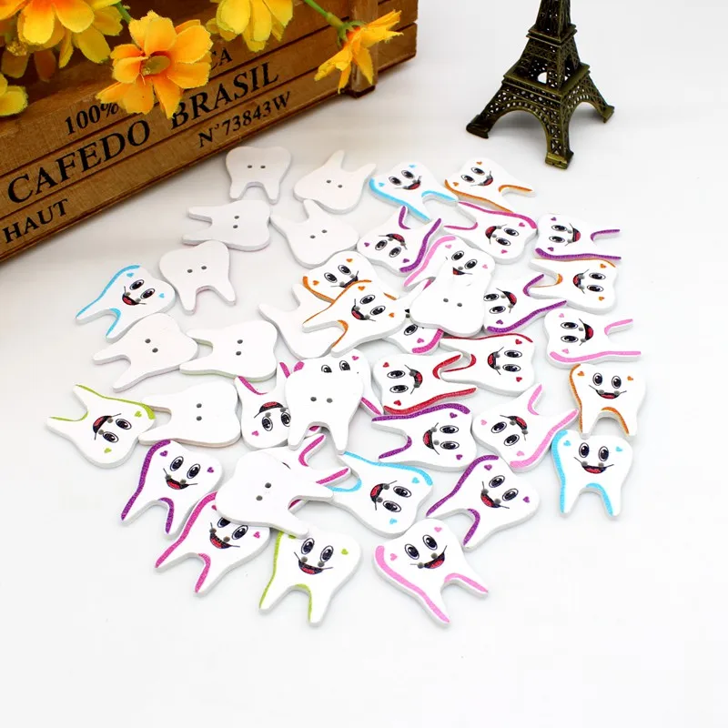 2穴の木製ボタン,50個ピース/ロットロット,DIY絵画,縫製,スクラップブッキング,装飾縫製用品