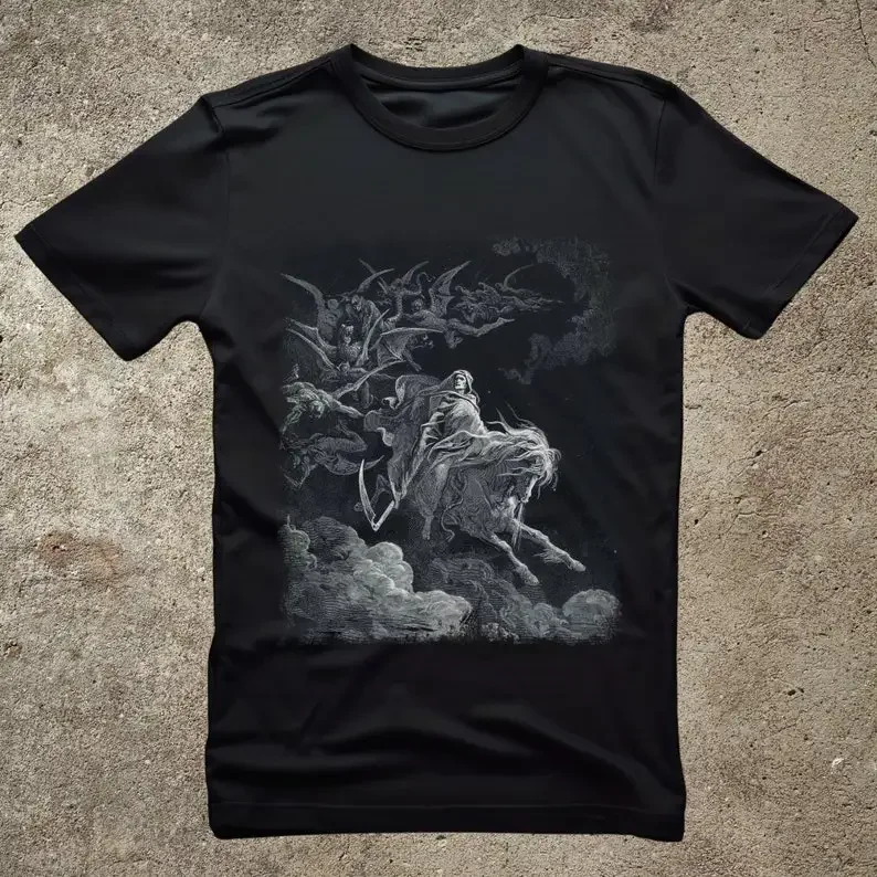 

Gustave Doré Death on Pale Horse Shirt | Occult Unisex Tee | Dark Occultist Top | Apocalypse Horseman Tee