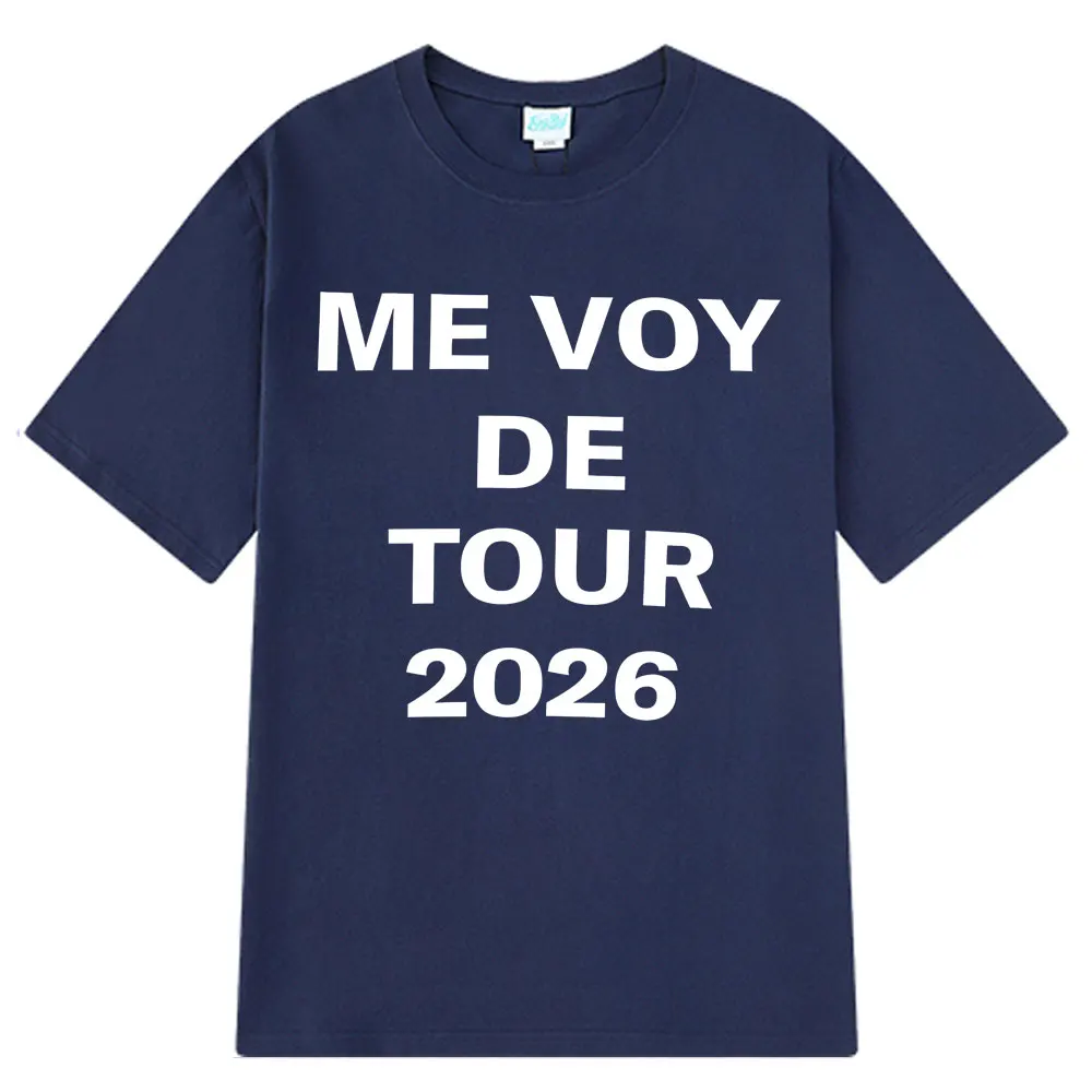 المغني Rosalia Me Voy The Tour 2026 قميص مطبوع الرجال النساء موضة تي شيرت قصير الأكمام 100% القطن المتضخم الهيب هوب تي شيرت #5