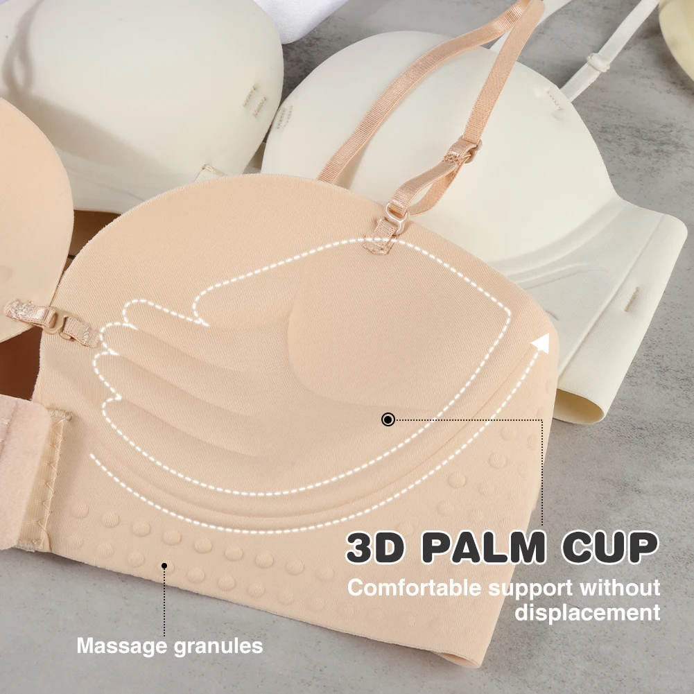 Ropa interior de pecho pequeño para mujer, lencería con correa extraíble y hebilla frontal grande para espesamiento de pecho recogido