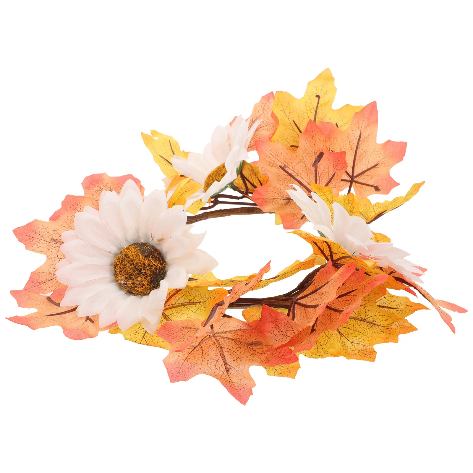 

Maple Leaf Ring Artificial Leaf Fall Ring Wreath Thanksgiving Table Centerpiece Autumn Decorations for Home