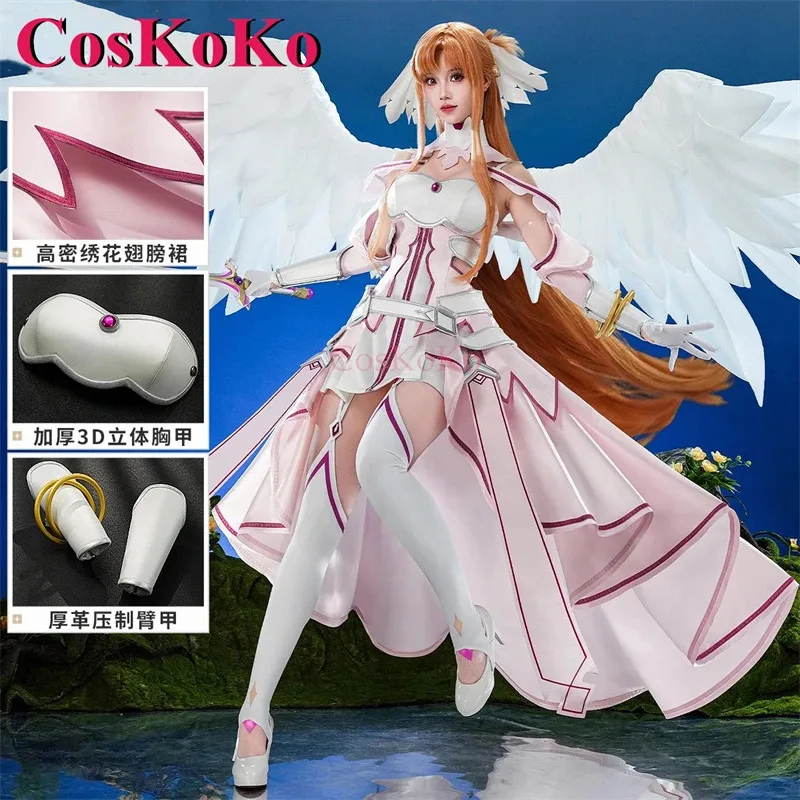 

CosKoKo Yuuki Asuna Косплей Аниме Sword Art Online Костюм Создатель Великолепное Элегантное Платье Хэллоуин Вечеринка Ролевая Игра Одежда