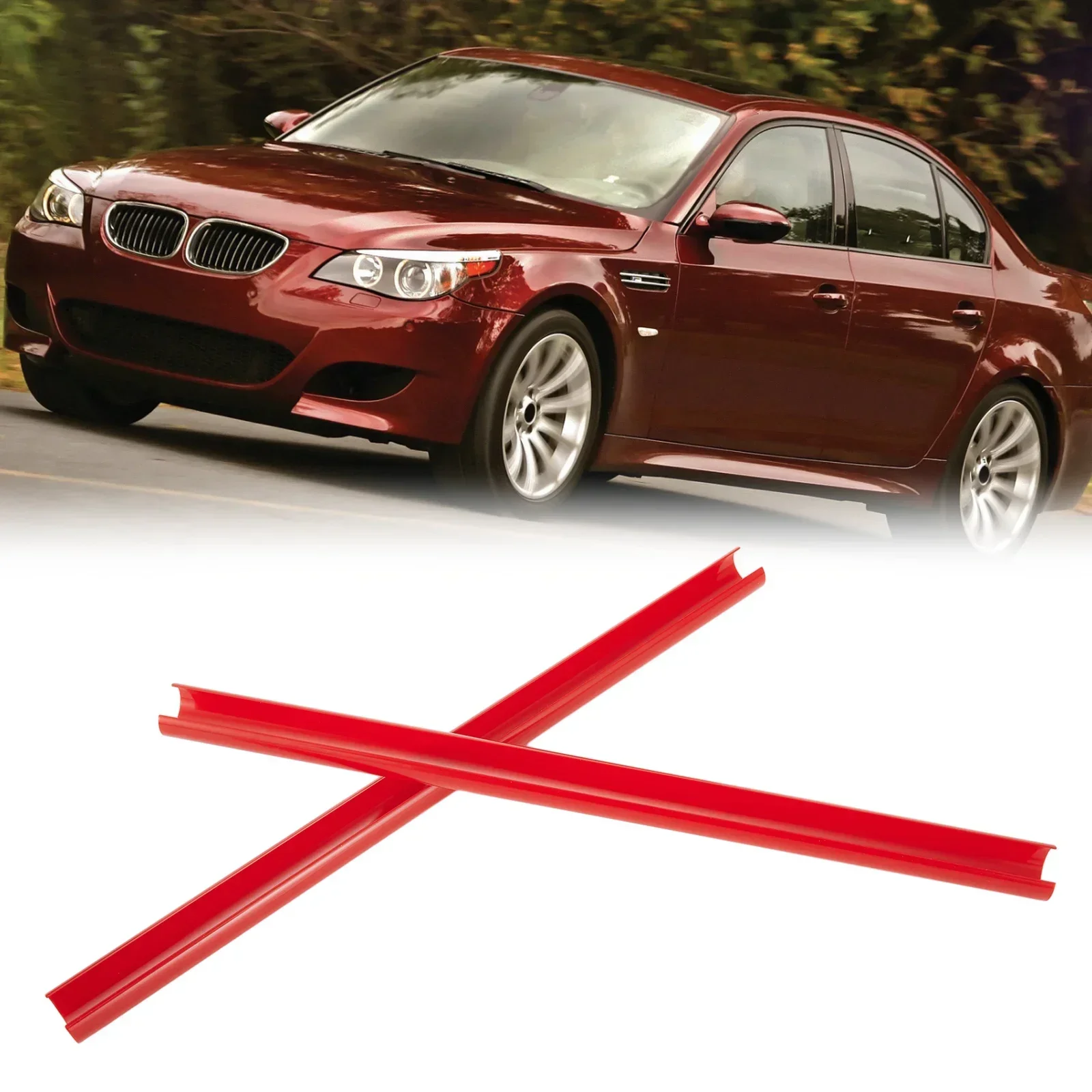 2Pcs Grill Bar V Brace Front Grille Trim Strips Cover For BMW E60 F10 F30 F32 G01 G02 G05 1 2 3 4 Series Car Decorations Stick